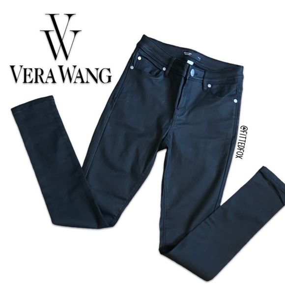 VERA WANG FAUX LEATHER SKINNY PANT | SIZE 2 | LIKE NEW | NEVER WORN - Picture 2 of 10